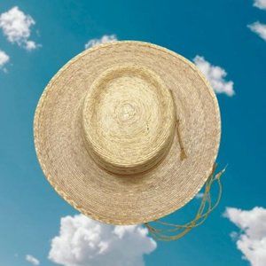 Tan Straw Wide Brim Panama Hat
